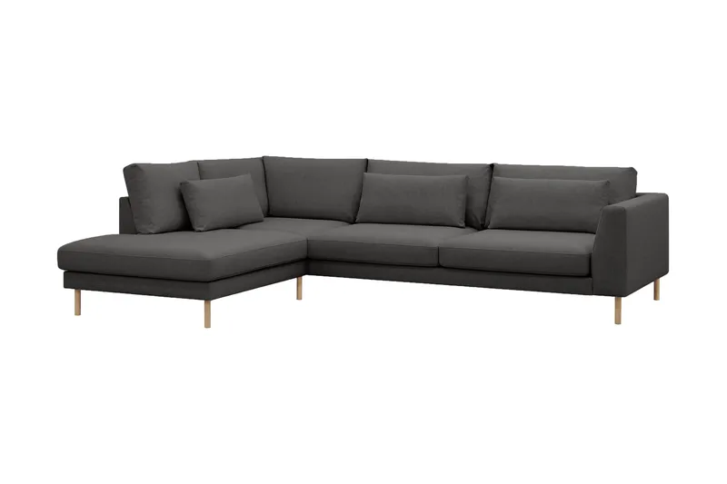 Florenz 4-sits Vänstervänd L-formad Schäslongsoffa i Tyg - Mörkgrå - Möbler - Soffa - Divansoffa & schäslongsoffa - 4 sits soffa med divan