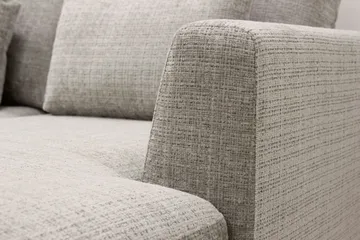 Florenz 4-sits Vänstervänd U-formad Soffa med Divan och Schäslong i Chenille - Grå / Beige - Möbler - Soffa - Divansoffa & schäslongsoffa - 4 sits soffa med divan