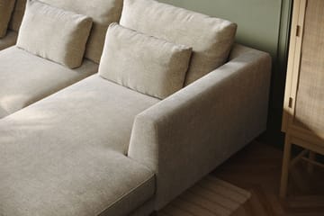 Florenz 4-sits Vänstervänd U-formad Soffa med Divan och Schäslong i Chenille - Grå / Beige - Möbler - Soffa - Divansoffa & schäslongsoffa - 4 sits soffa med divan