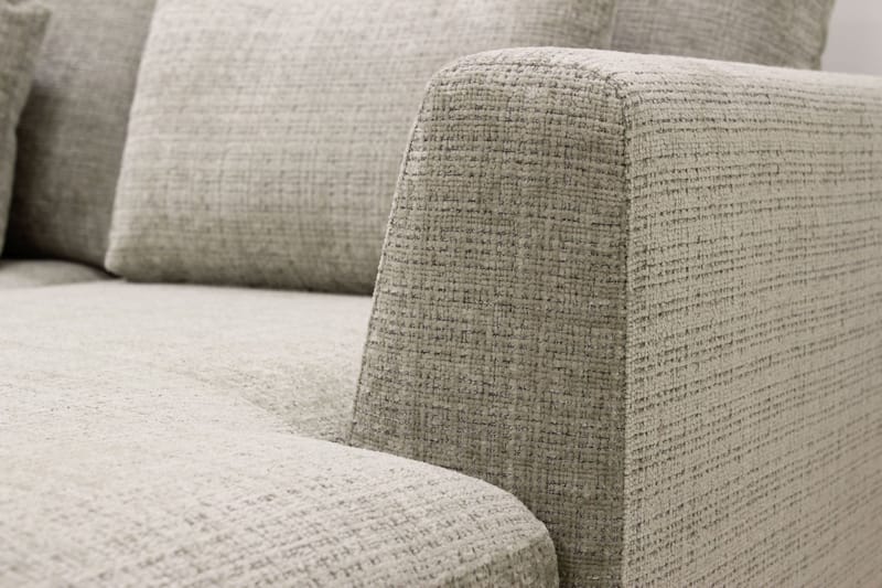 Florenz 4-sits Vänstervänd U-formad Soffa med Divan och Schäslong i Chenille - Grå/Beige - Möbler - Soffa - Divansoffa & schäslongsoffa - 4 sits soffa med divan