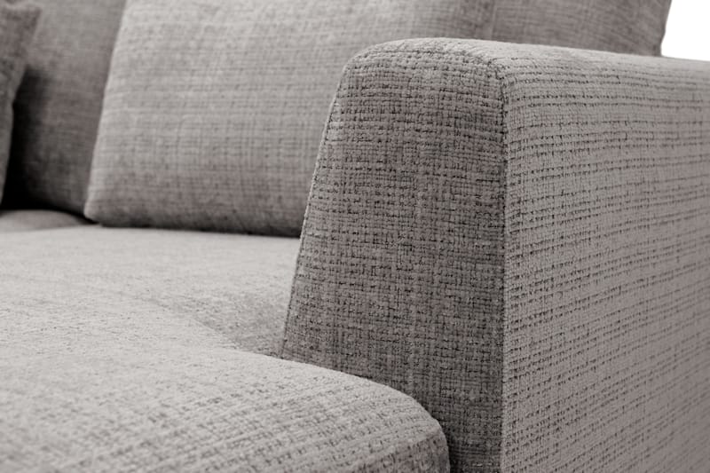 Florenz 4-sits Vänstervänd U-formad Soffa med Divan och Schäslong i Chenille - Ljusgrå - Möbler - Soffa - Divansoffa & schäslongsoffa - 4 sits soffa med divan