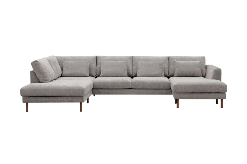 Florenz 4-sits Vänstervänd U-formad Soffa med Divan och Schäslong i Chenille - Ljusgrå - Möbler - Soffa - Divansoffa & schäslongsoffa - 4 sits soffa med divan