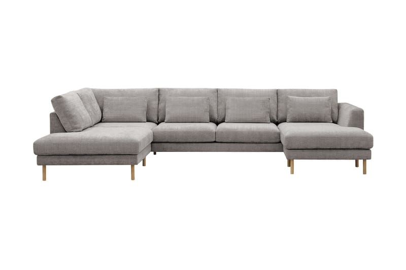 Florenz 4-sits Vänstervänd U-formad Soffa med Divan och Schäslong i Chenille - Ljusgrå - Möbler - Soffa - Divansoffa & schäslongsoffa - 4 sits soffa med divan