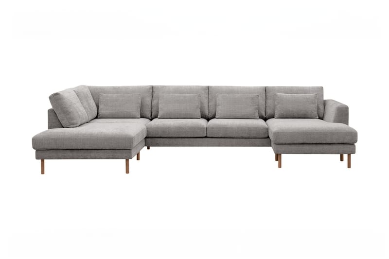 Florenz 4-sits Vänstervänd U-formad Soffa med Divan och Schäslong i Chenille - Ljusgrå - Möbler - Soffa - Divansoffa & schäslongsoffa - 4 sits soffa med divan