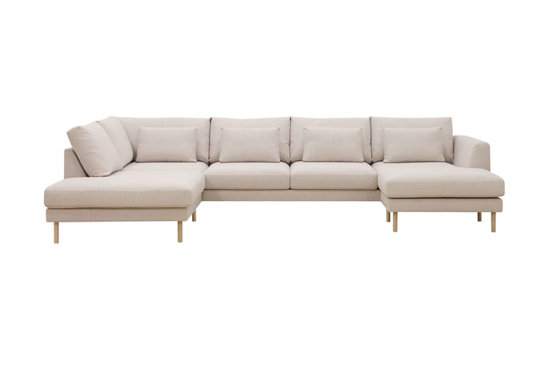 Florenz 4-sits Vänstervänd U-formad Soffa med Divan och Schäslong i Tyg - Beige - Möbler - Soffa - Divansoffa & schäslongsoffa - 4 sits soffa med divan