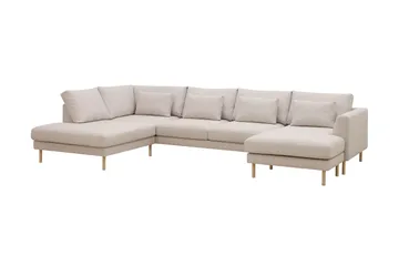 Florenz 4-sits Vänstervänd U-formad Soffa med Divan och Schäslong i Tyg - Beige - Möbler - Soffa - Divansoffa & schäslongsoffa - 4 sits soffa med divan