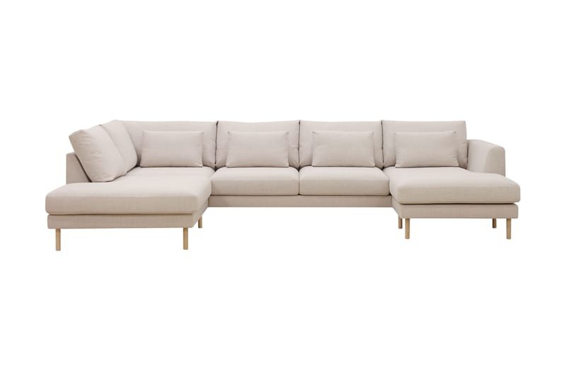 Florenz 4-sits Vänstervänd U-formad Soffa med Divan och Schäslong i Tyg - Beige - Möbler - Soffa - Divansoffa & schäslongsoffa - 4 sits soffa med divan