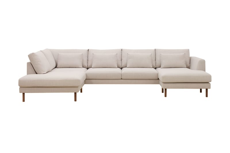 Florenz 4-sits Vänstervänd U-formad Soffa med Divan och Schäslong i Tyg - Beige - Möbler - Soffa - Divansoffa & schäslongsoffa - 4 sits soffa med divan