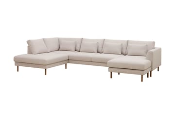 Florenz 4-sits Vänstervänd U-formad Soffa med Divan och Schäslong i Tyg - Beige - Möbler - Soffa - Divansoffa & schäslongsoffa - 4 sits soffa med divan