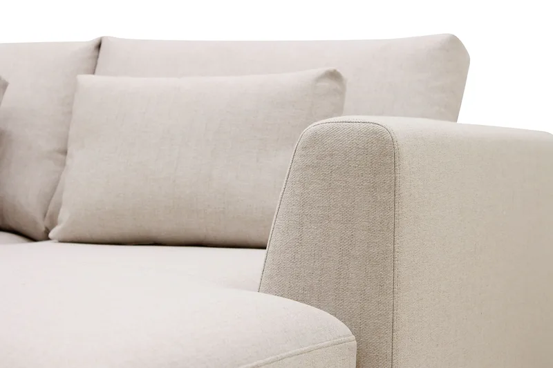 Florenz 4-sits Vänstervänd U-formad Soffa med Divan och Schäslong i Tyg - Beige - Möbler - Soffa - Divansoffa & schäslongsoffa - 4 sits soffa med divan
