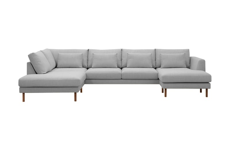 Florenz 4-sits Vänstervänd U-formad Soffa med Divan och Schäslong i Tyg - Ljusgrå - Möbler - Soffa - Divansoffa & schäslongsoffa - 4 sits soffa med divan
