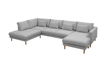 Florenz 4-sits Vänstervänd U-formad Soffa med Divan och Schäslong i Tyg - Ljusgrå - Möbler - Soffa - Divansoffa & schäslongsoffa - 4 sits soffa med divan