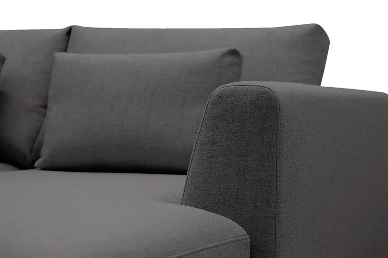 Florenz 4-sits Vänstervänd U-formad Soffa med Divan och Schäslong i Tyg - Mörkgrå - Möbler - Soffa - Divansoffa & schäslongsoffa - 4 sits soffa med divan