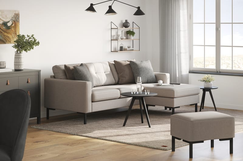 Frillestad 3-sits Högervänd L-formad Divansoffa i Tyg - Beige - Möbler - Soffa - Divansoffa & schäslongsoffa - 3 sits soffa med divan