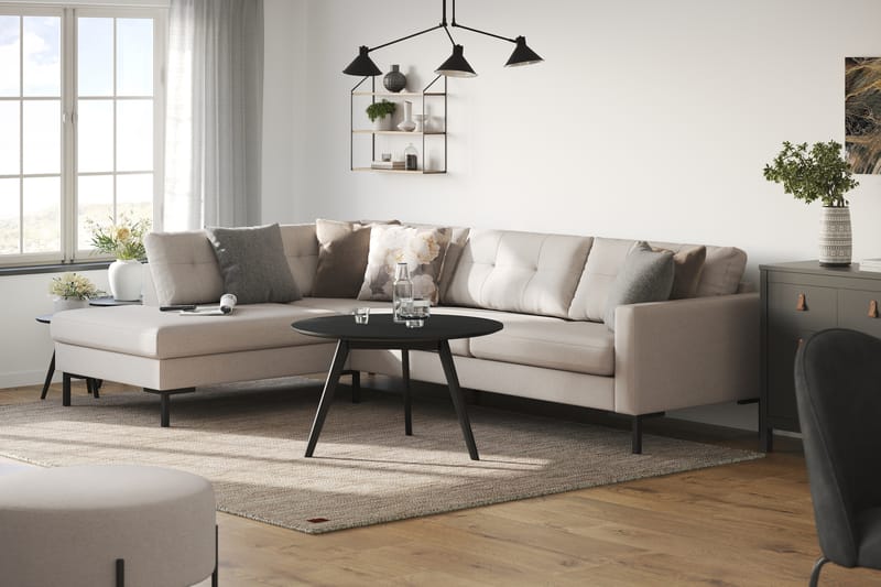 Frillestad 4-sits Vänstervänd L-formad Schäslongsoffa i Tyg - Beige - Möbler - Soffa - Divansoffa & schäslongsoffa - 4 sits soffa med divan