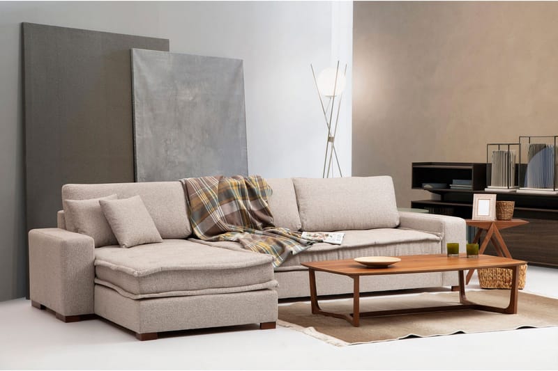 Gladfield Divansoffa 3-sits - Beige - Möbler - Soffa - Divansoffa & schäslongsoffa - 3 sits soffa med divan
