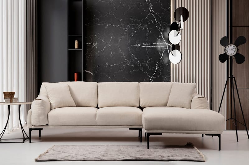 Glenure Soffa m. Divan 4-sits - Cream - Möbler - Soffa - Divansoffa & schäslongsoffa - 4 sits soffa med divan