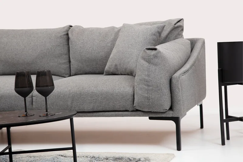 Glenure Soffa m. Divan 4-sits - Grå - Möbler - Soffa - Divansoffa & schäslongsoffa - 4 sits soffa med divan