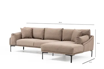 Glenure Soffa m. Divan 4-sits - Mocha - Möbler - Soffa - Divansoffa & schäslongsoffa - 4 sits soffa med divan