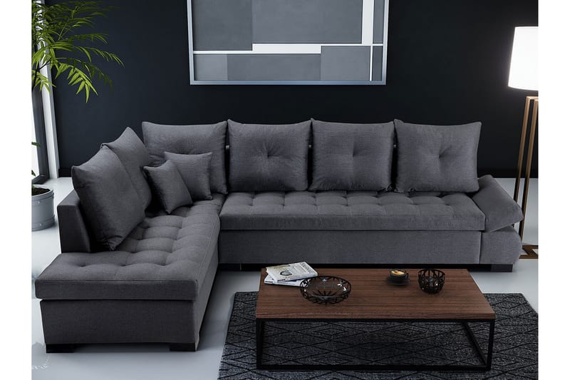 Hörnbäddsoffa Lord 320x223x95 cm - Grå - Möbler - Soffa - Divansoffa & schäslongsoffa