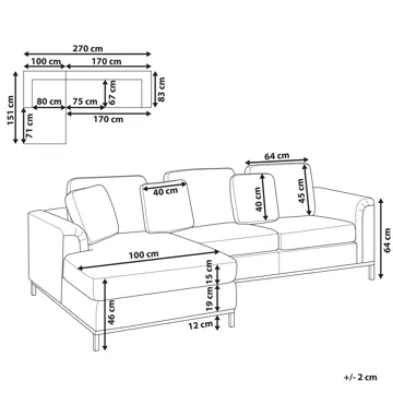 Hörnsoffa 4-sits Oslo Högervänd - Blågrön - Möbler - Soffa - Divansoffa & schäslongsoffa - 4 sits soffa med divan