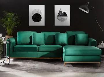 Hörnsoffa 4-sits Oslo Vänstervänd - Mörkgrön - Möbler - Soffa - Divansoffa & schäslongsoffa - 4 sits soffa med divan