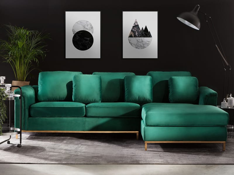Hörnsoffa 4-sits Oslo Vänstervänd - Mörkgrön - Möbler - Soffa - Divansoffa & schäslongsoffa - 4 sits soffa med divan