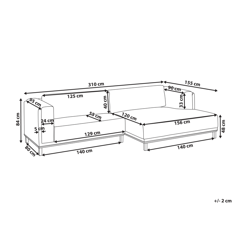 Hörnsoffa 4-sits Veng - Ljusbrun, Grön - Möbler - Soffa - Divansoffa & schäslongsoffa - 4 sits soffa med divan