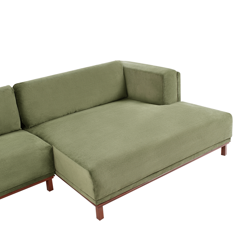 Hörnsoffa 4-sits Veng - Ljusbrun, Grön - Möbler - Soffa - Divansoffa & schäslongsoffa - 4 sits soffa med divan