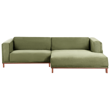 Hörnsoffa 4-sits Veng - Ljusbrun, Grön - Möbler - Soffa - Divansoffa & schäslongsoffa - 4 sits soffa med divan