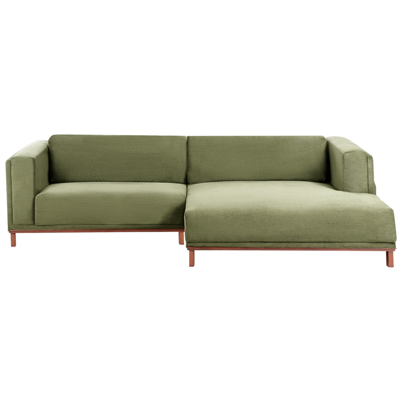 Hörnsoffa 4-sits Veng - Ljusbrun, Grön - Möbler - Soffa - Divansoffa & schäslongsoffa - 4 sits soffa med divan