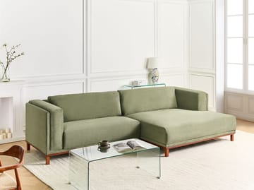 Hörnsoffa 4-sits Veng - Ljusbrun, Grön - Möbler - Soffa - Divansoffa & schäslongsoffa - 4 sits soffa med divan