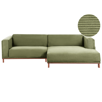 Hörnsoffa 4-sits Veng - Ljusbrun, Grön - Möbler - Soffa - Divansoffa & schäslongsoffa - 4 sits soffa med divan