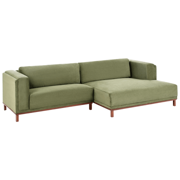 Hörnsoffa 4-sits Veng - Ljusbrun, Grön - Möbler - Soffa - Divansoffa & schäslongsoffa - 4 sits soffa med divan