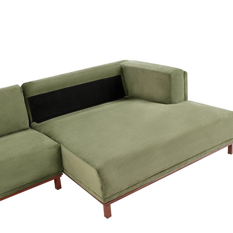 Hörnsoffa 4-sits Veng - Ljusbrun, Grön - Möbler - Soffa - Divansoffa & schäslongsoffa - 4 sits soffa med divan