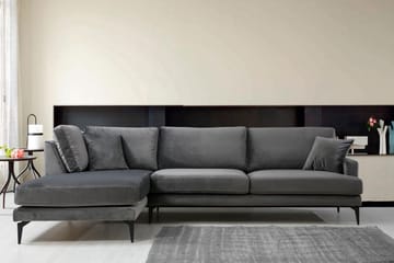 Hörnsoffa Blanchar med Divan Vänster - Svart - Möbler - Soffa - Divansoffa & schäslongsoffa