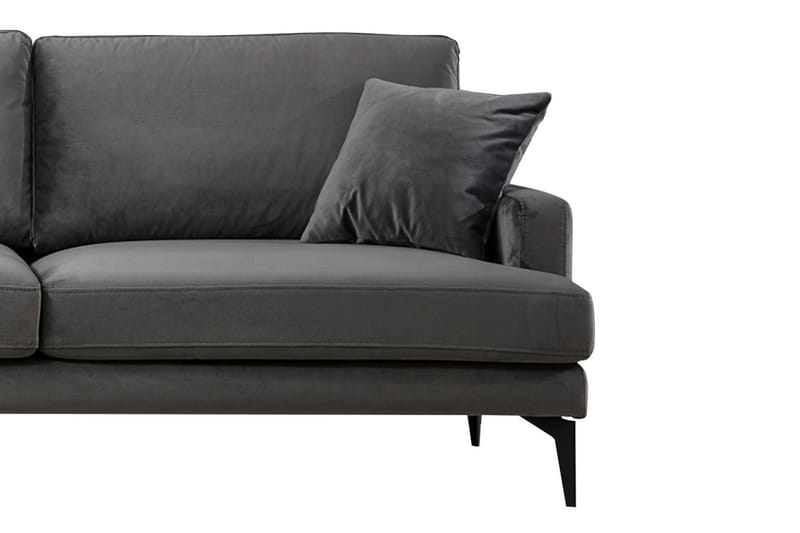 Hörnsoffa Blanchar med Divan Vänster - Svart - Möbler - Soffa - Divansoffa & schäslongsoffa