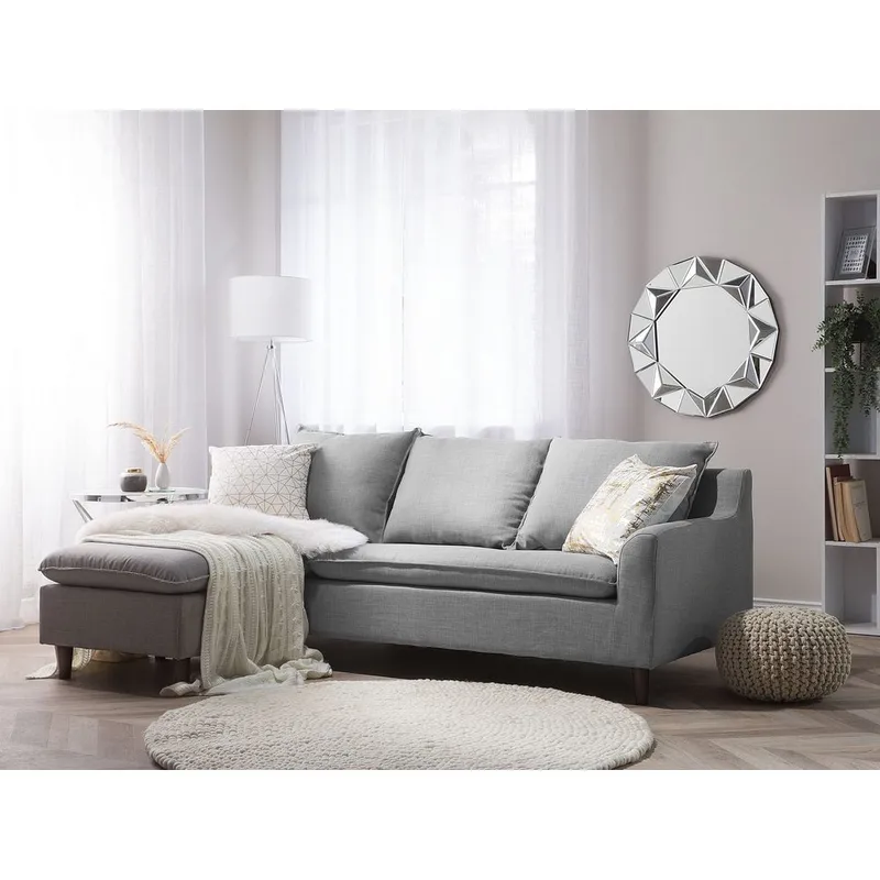 Hörnsoffa Elvenes - Grå, mörkt trä/Högervänd - Möbler - Soffa - Hörnsoffa - Hörnsoffa med divan