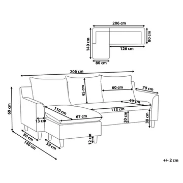 Hörnsoffa Elvenes - Grå, mörkt trä/Högervänd - Möbler - Soffa - Hörnsoffa - Hörnsoffa med divan