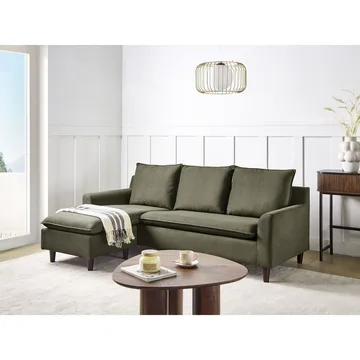 Hörnsoffa Elvenes - Grönt, mörkt trä/Högervänd - Möbler - Soffa - Hörnsoffa - Hörnsoffa med divan