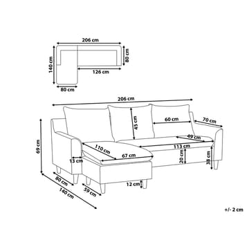 Hörnsoffa Elvenes - Grönt, mörkt trä/Högervänd - Möbler - Soffa - Hörnsoffa