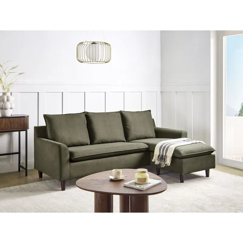 Hörnsoffa Elvenes - Grönt, mörkt trä/Vänstervänd - Möbler - Soffa - Hörnsoffa - Hörnsoffa med divan