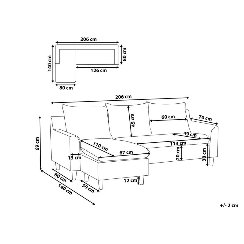 Hörnsoffa Elvenes - Taupe, mörkt trä/Högervänd - Möbler - Soffa - Hörnsoffa
