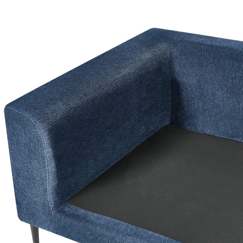 Hörnsoffa Flam - Blå, Svart/Vänstervänd/Polyester - Möbler - Soffa - Hörnsoffa