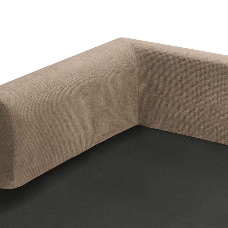 Hörnsoffa Flam - Brun, Svart/Högervänd/Polyester - Möbler - Soffa - Hörnsoffa