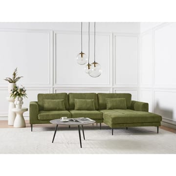 Hörnsoffa Flam - Grön, Svart/Vänstervänd/Polyester - Möbler - Soffa - Hörnsoffa