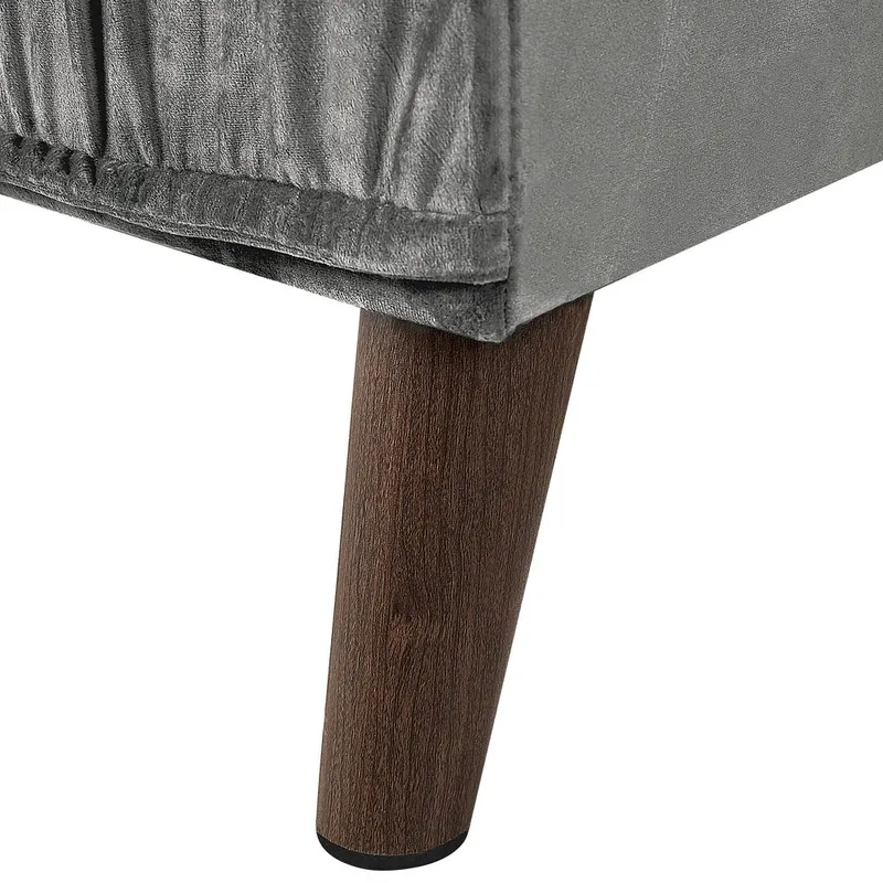 Hörnsoffa Grena - Grå, mörkt trä - Möbler - Soffa - Sammetssoffa