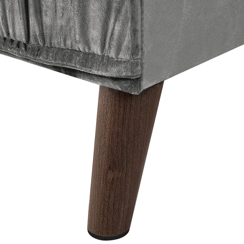 Hörnsoffa Grena - Grå, mörkt trä - Möbler - Soffa - Sammetssoffa