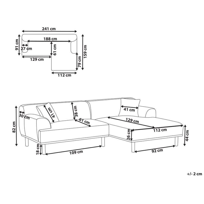 Hörnsoffa Holt - Grå, brun/Polyester - Möbler - Soffa - Hörnsoffa