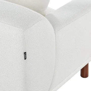 Hörnsoffa Holt - Vit, brun/Bouclé - Möbler - Soffa - Hörnsoffa - Hörnsoffa med divan